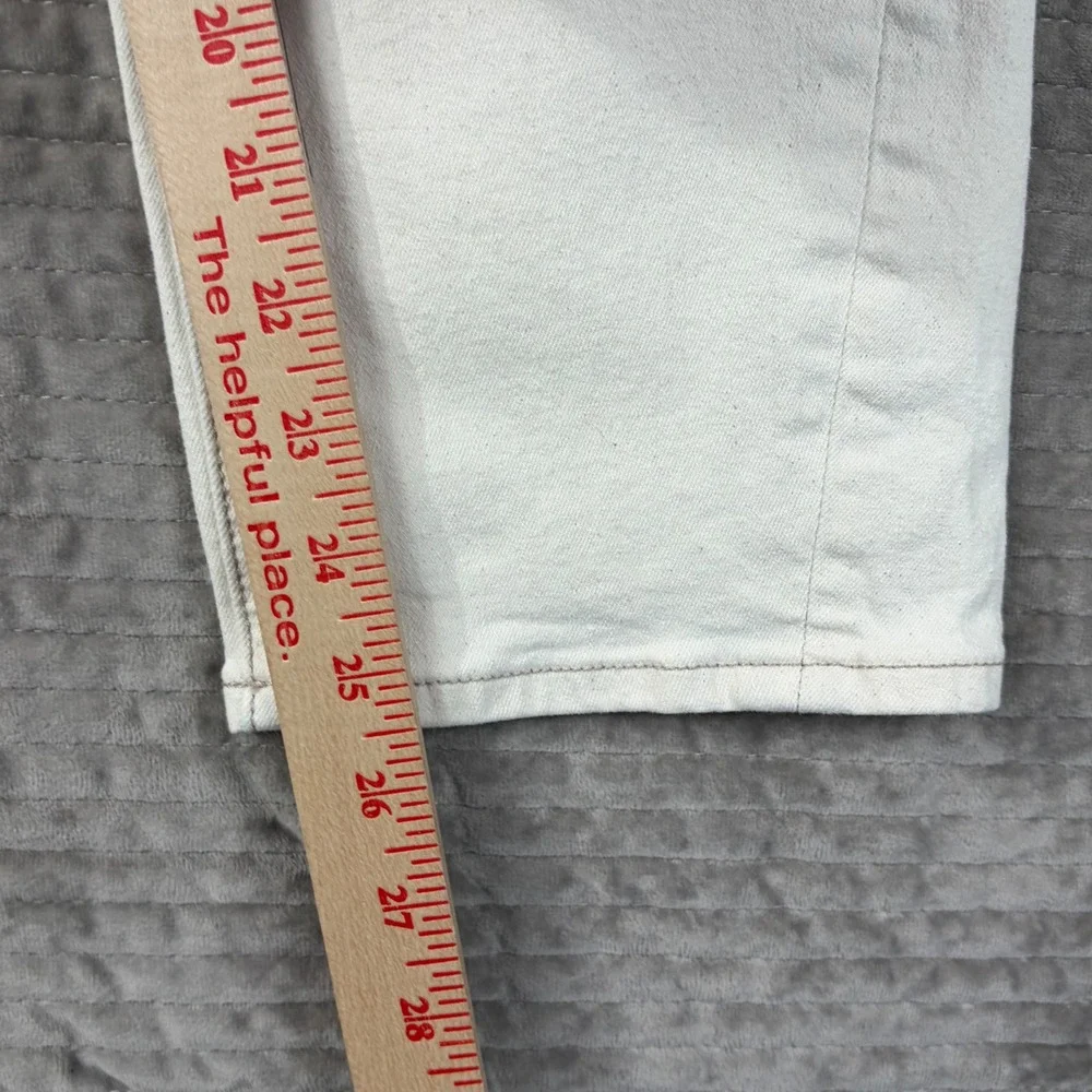 Prana Kara Jeans Womens 8/29 Off White Cream Denim Button Fly‎ Tapered Leg Pants